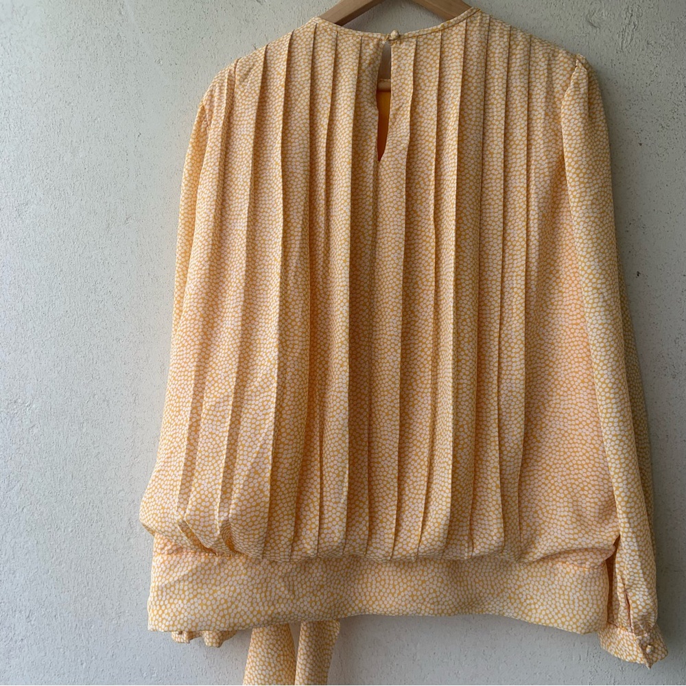 Yellow Pleated Women's Top - Picture 7 of 10